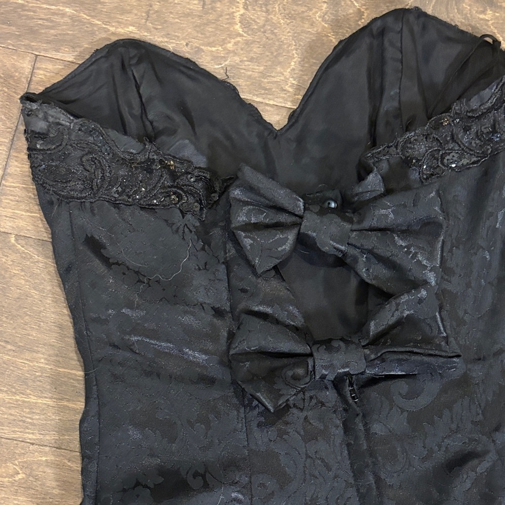 Scott McClintock Black Strapless Dress with Floral Design - Picture 8 of 11